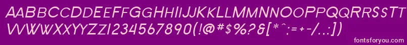 SF New Republic SC Italic Font – Pink Fonts on Purple Background