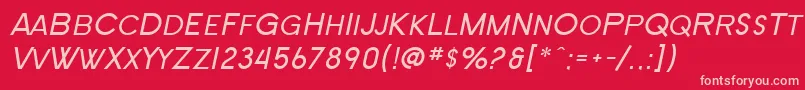 SF New Republic SC Italic Font – Pink Fonts on Red Background