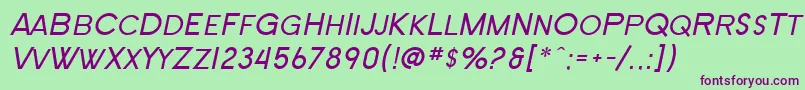 SF New Republic SC Italic Font – Purple Fonts on Green Background