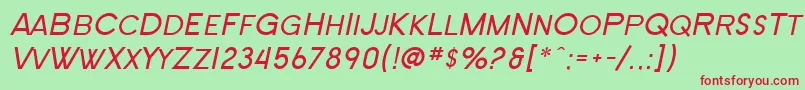 SF New Republic SC Italic Font – Red Fonts on Green Background