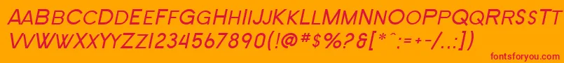 SF New Republic SC Italic Font – Red Fonts on Orange Background