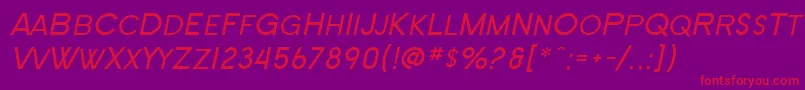 フォントSF New Republic SC Italic – 紫の背景に赤い文字