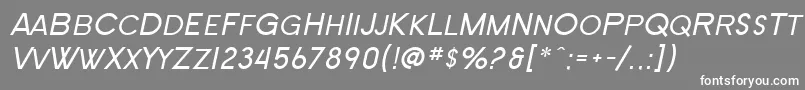 SF New Republic SC Italic Font – White Fonts on Gray Background