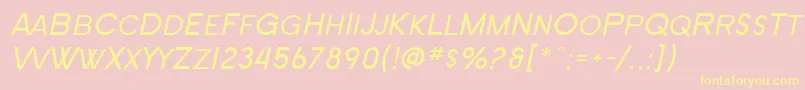 SF New Republic SC Italic Font – Yellow Fonts on Pink Background