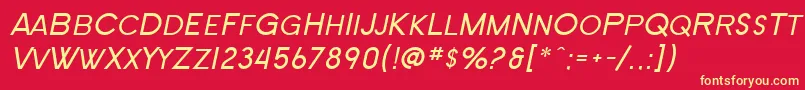SF New Republic SC Italic Font – Yellow Fonts on Red Background