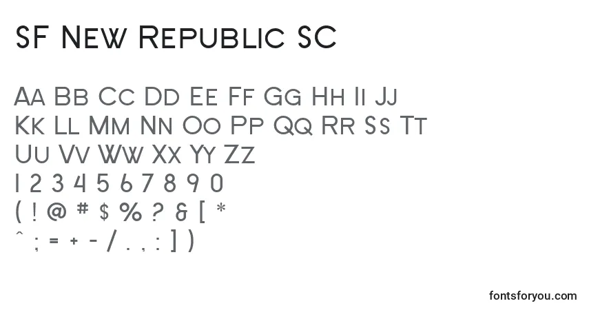 A fonte SF New Republic SC – alfabeto, números, caracteres especiais