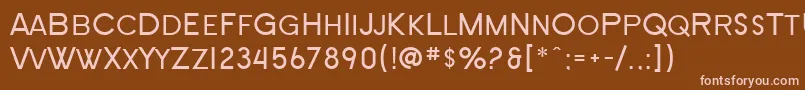 Czcionka SF New Republic SC – różowe czcionki na brązowym tle