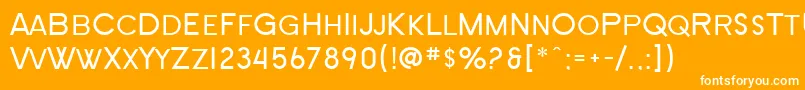 SF New Republic SC Font – White Fonts on Orange Background