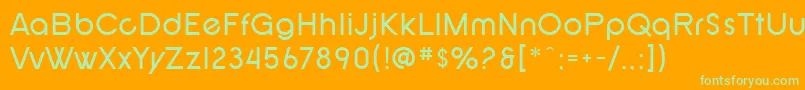 SF New Republic Font – Green Fonts on Orange Background