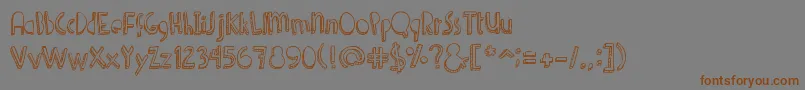Weitere Informationen zur DenneShuffle-Schriftart DenneShuffle-Schriftart – Braune Schriften auf grauem Hintergrund