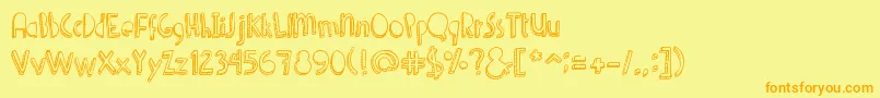 DenneShuffle Font – Orange Fonts on Yellow Background