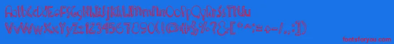 DenneShuffle Font – Red Fonts on Blue Background