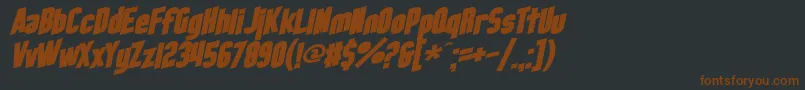 SF Obliquities Bold-fontti – ruskeat fontit mustalla taustalla