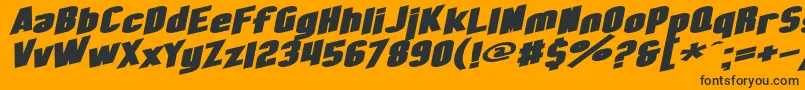 SF Obliquities Extended Bold Font – Black Fonts on Orange Background