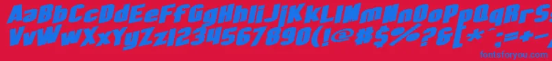 SF Obliquities Extended Bold Font – Blue Fonts on Red Background