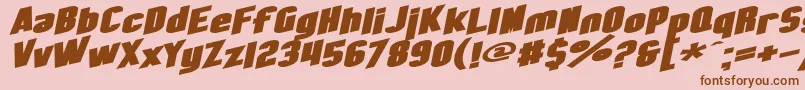 SF Obliquities Extended Bold Font – Brown Fonts on Pink Background