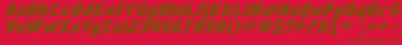SF Obliquities Extended Bold Font – Brown Fonts on Red Background