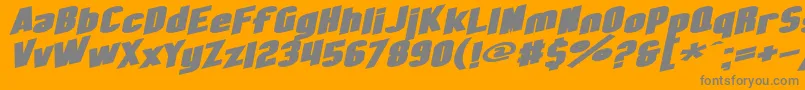 SF Obliquities Extended Bold Font – Gray Fonts on Orange Background