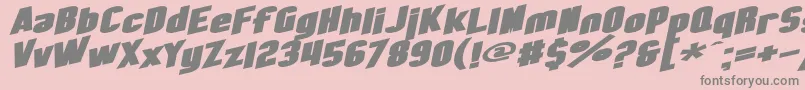 SF Obliquities Extended Bold Font – Gray Fonts on Pink Background