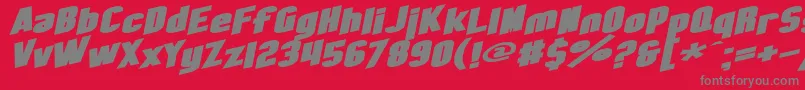 SF Obliquities Extended Bold Font – Gray Fonts on Red Background