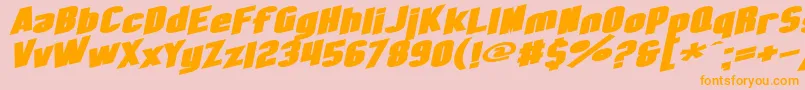 SF Obliquities Extended Bold Font – Orange Fonts on Pink Background
