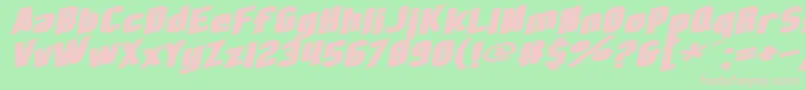 SF Obliquities Extended Bold Font – Pink Fonts on Green Background