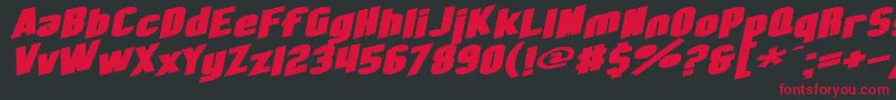 SF Obliquities Extended Bold Font – Red Fonts on Black Background