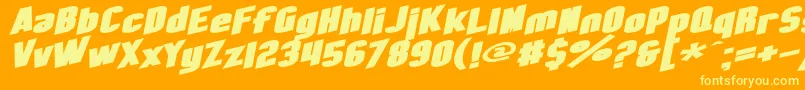 SF Obliquities Extended Bold Font – Yellow Fonts on Orange Background