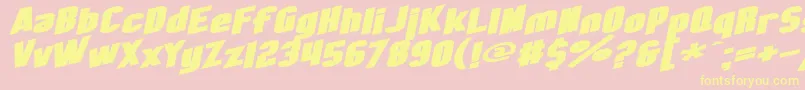 SF Obliquities Extended Bold Font – Yellow Fonts on Pink Background