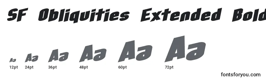 Размеры шрифта SF Obliquities Extended Bold