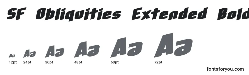 Größen der Schriftart SF Obliquities Extended Bold