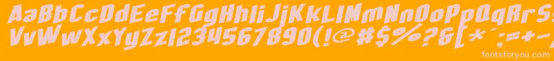 SF Obliquities Extended Font – Pink Fonts on Orange Background