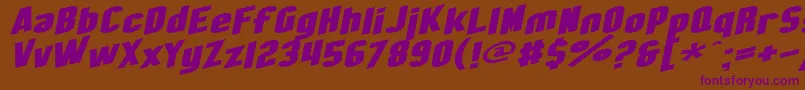 SF Obliquities Extended Font – Purple Fonts on Brown Background