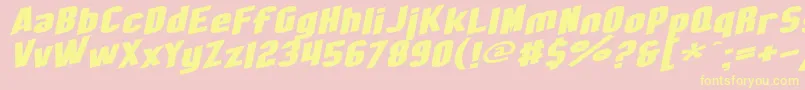 SF Obliquities Extended Font – Yellow Fonts on Pink Background