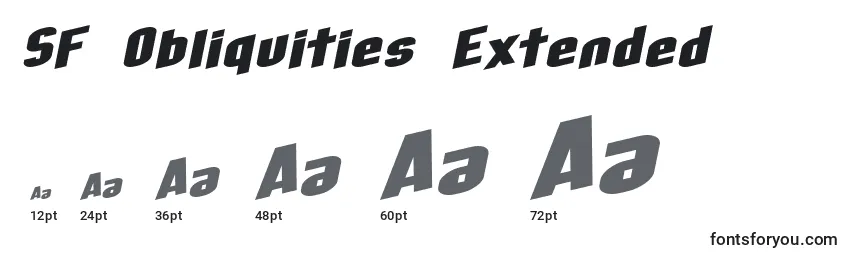 SF Obliquities Extended Font Sizes