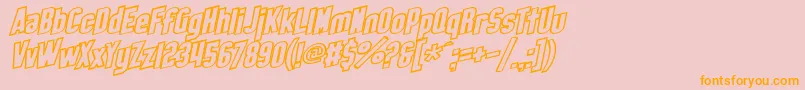 SF Obliquities Outline Bold Font – Orange Fonts on Pink Background
