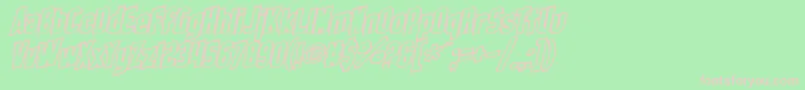 SF Obliquities Outline Bold Font – Pink Fonts on Green Background