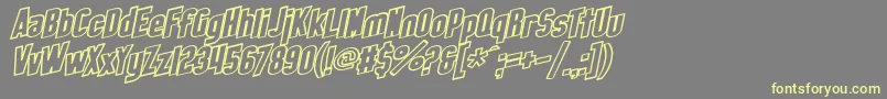 SF Obliquities Outline Bold Font – Yellow Fonts on Gray Background