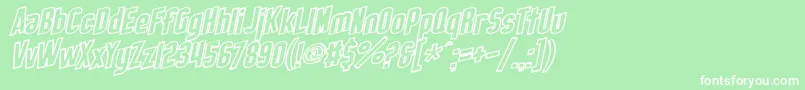 SF Obliquities Outline Font – White Fonts on Green Background