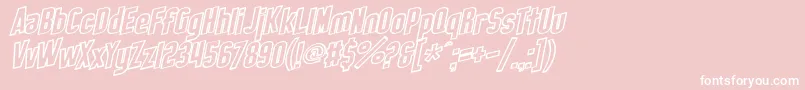 SF Obliquities Outline Font – White Fonts on Pink Background