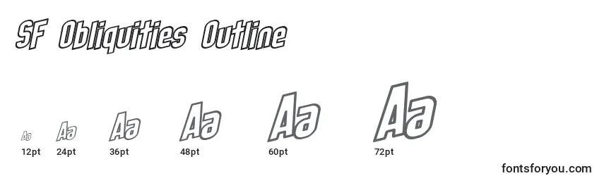Размеры шрифта SF Obliquities Outline