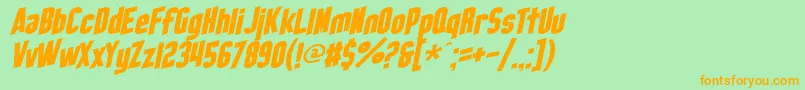 SF Obliquities Font – Orange Fonts on Green Background