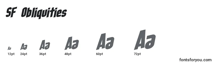 SF Obliquities Font Sizes