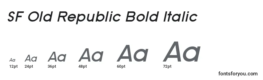 Размеры шрифта SF Old Republic Bold Italic