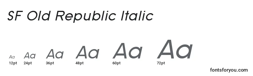Größen der Schriftart SF Old Republic Italic