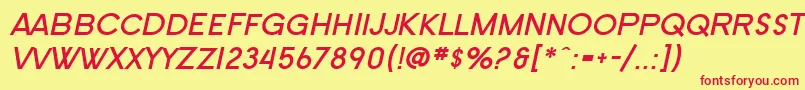 SF Old Republic SC Bold Italic-fontti – punaiset fontit keltaisella taustalla