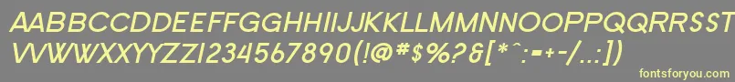 Шрифт SF Old Republic SC Bold Italic – жёлтые шрифты на сером фоне