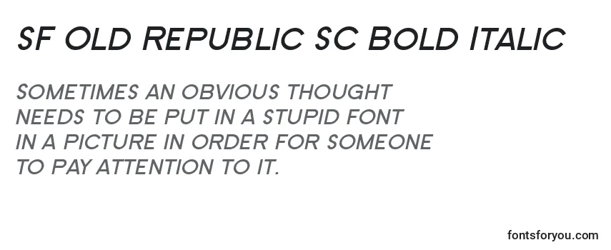 Überblick über die Schriftart SF Old Republic SC Bold Italic