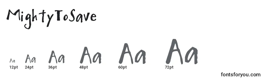 MightyToSave Font Sizes