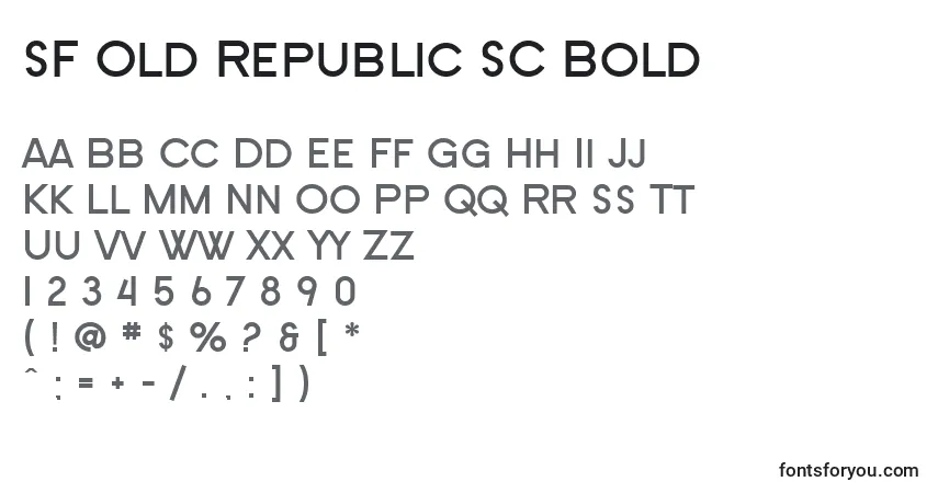 Шрифт SF Old Republic SC Bold – алфавит, цифры, специальные символы